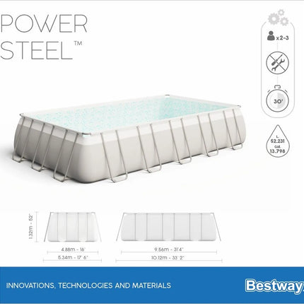 Bestway Power Steel rechteckig 956 cm x 488 cm x 132 cm