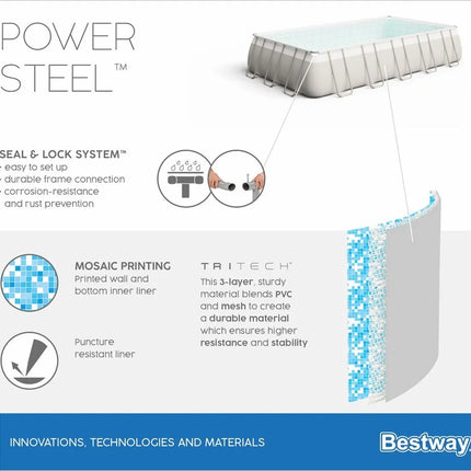 Bestway Power Steel rechteckig 956 cm x 488 cm x 132 cm