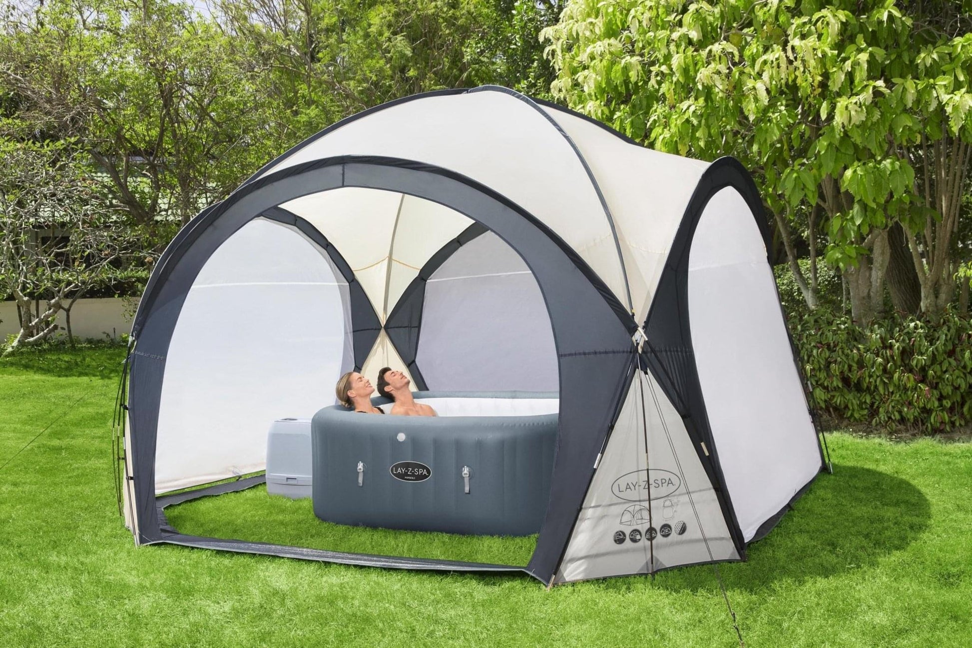 Dome Lay-Z-Spa overkapping 390cm x 390cm x 255cm - Azzura Pool