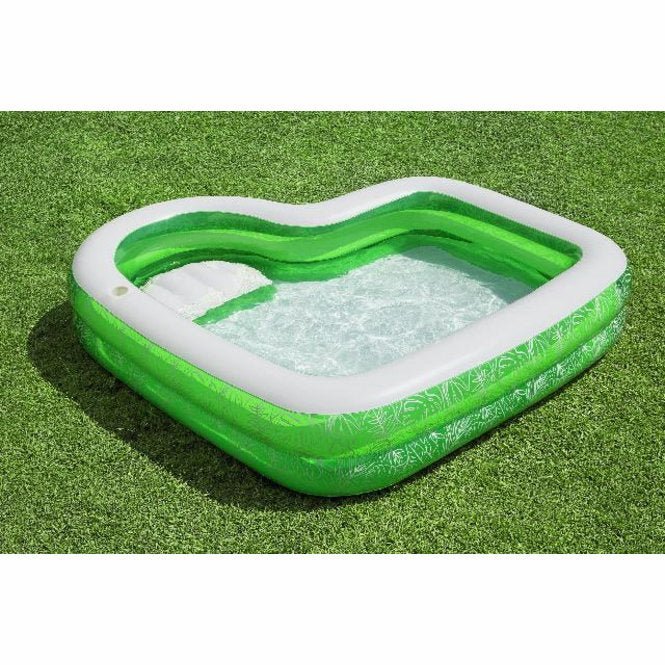 Familiebad Bestway Rechthoek Tropical Paradise Met Zitje Groen 231cm x 231cm x 51cm - Azzura Pool