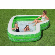 Familiebad Bestway Rechthoek Tropical Paradise Met Zitje Groen 231cm x 231cm x 51cm - Azzura Pool