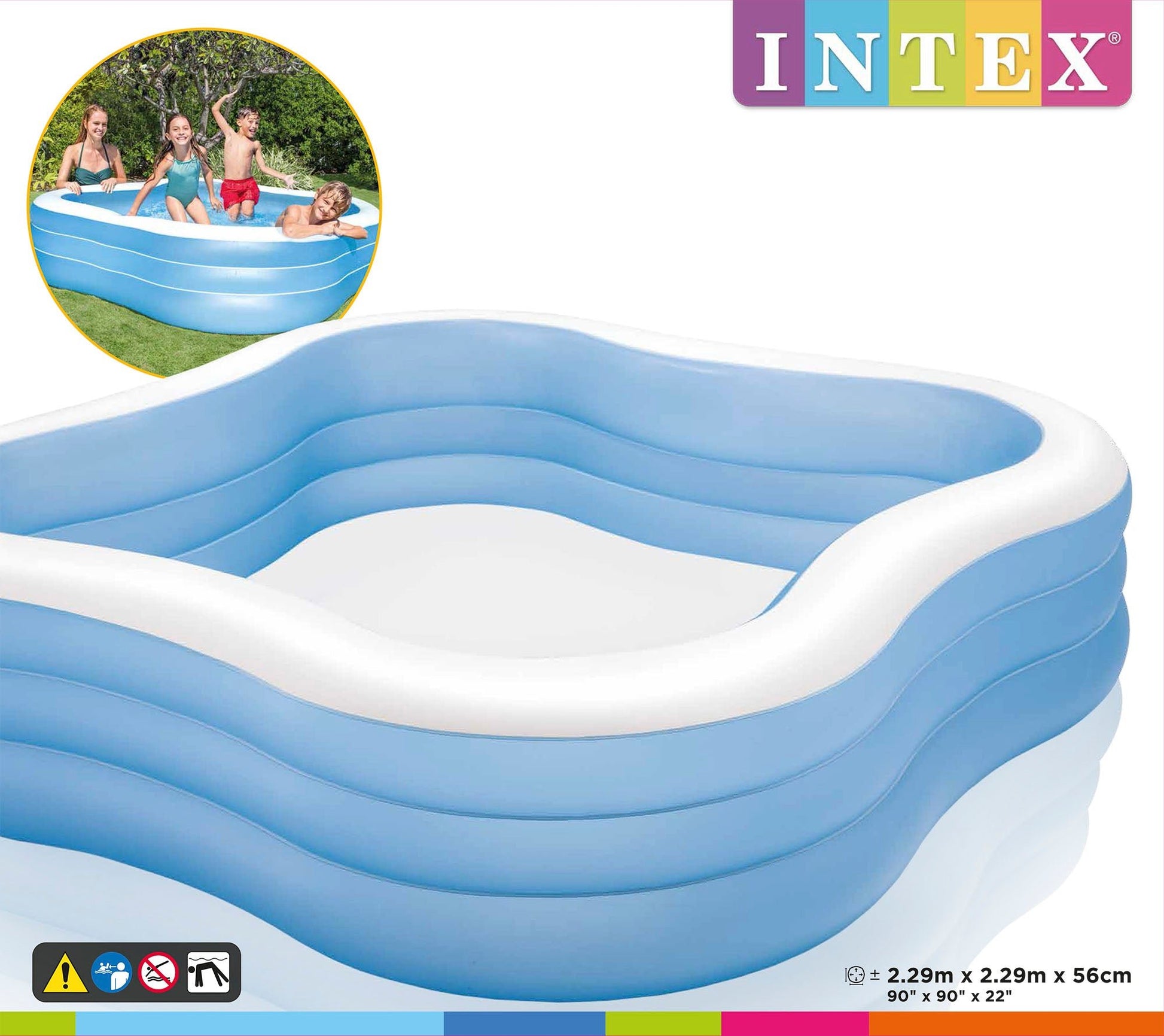 Intex Beach Wave Opblaasbaar Zwembad 229 cm x 229 cm x 56 cm - Azzura Pool