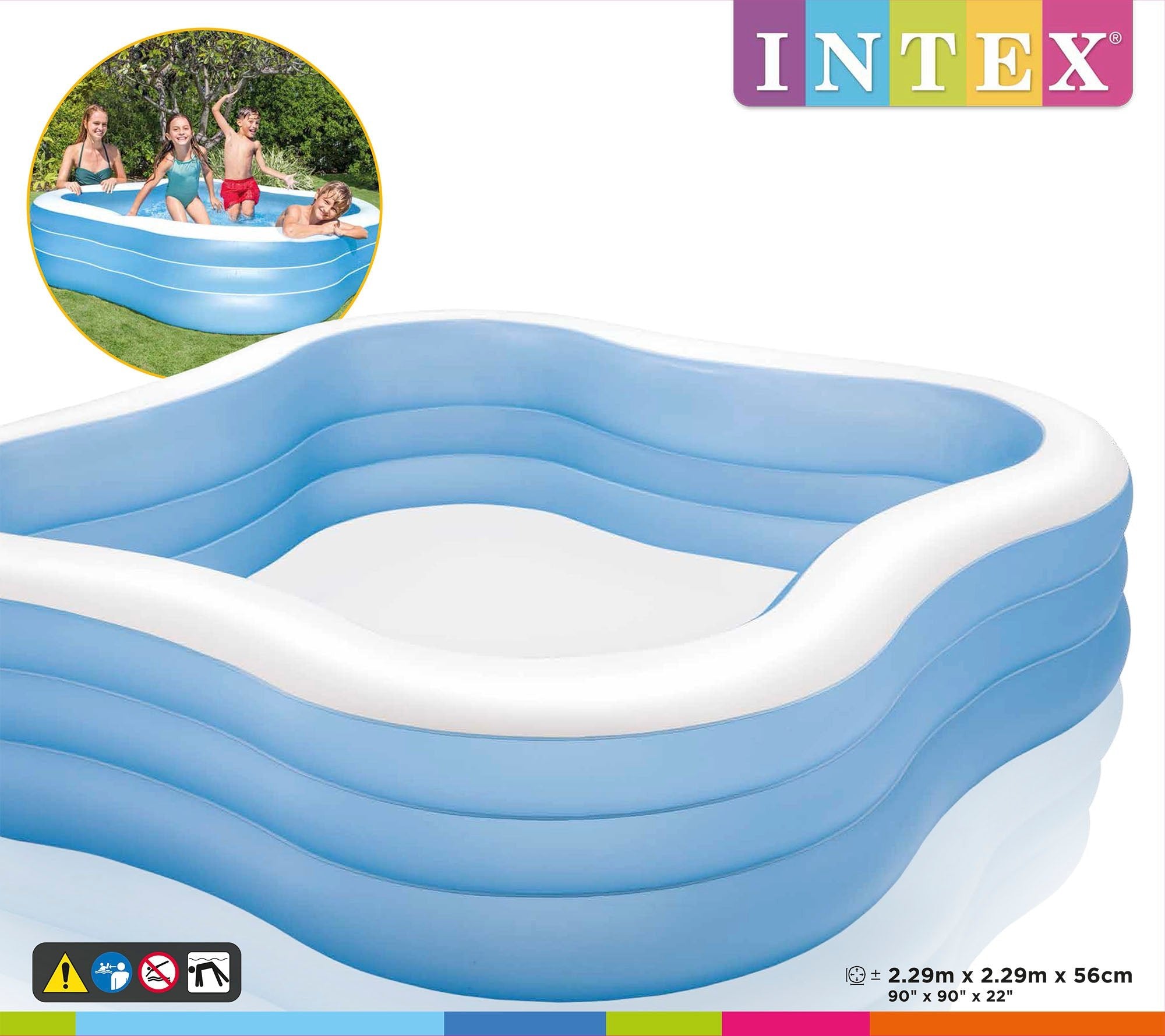 Intex Beach Wave Opblaasbaar Zwembad 229 cm x 229 cm x 56 cm - Azzura Pool
