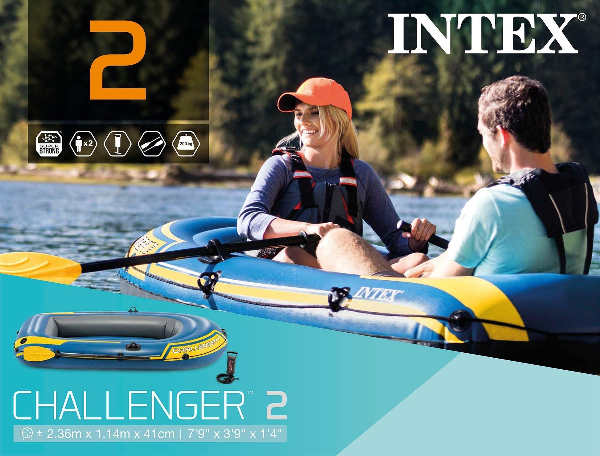 Intex Challenger 2 opblaasboot set - Azzura Pool