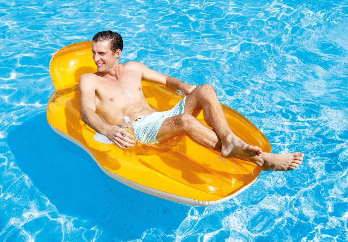Intex Chill 'N Float luchtmatras 163cm x 104cm - Oranje - Azzura Pool