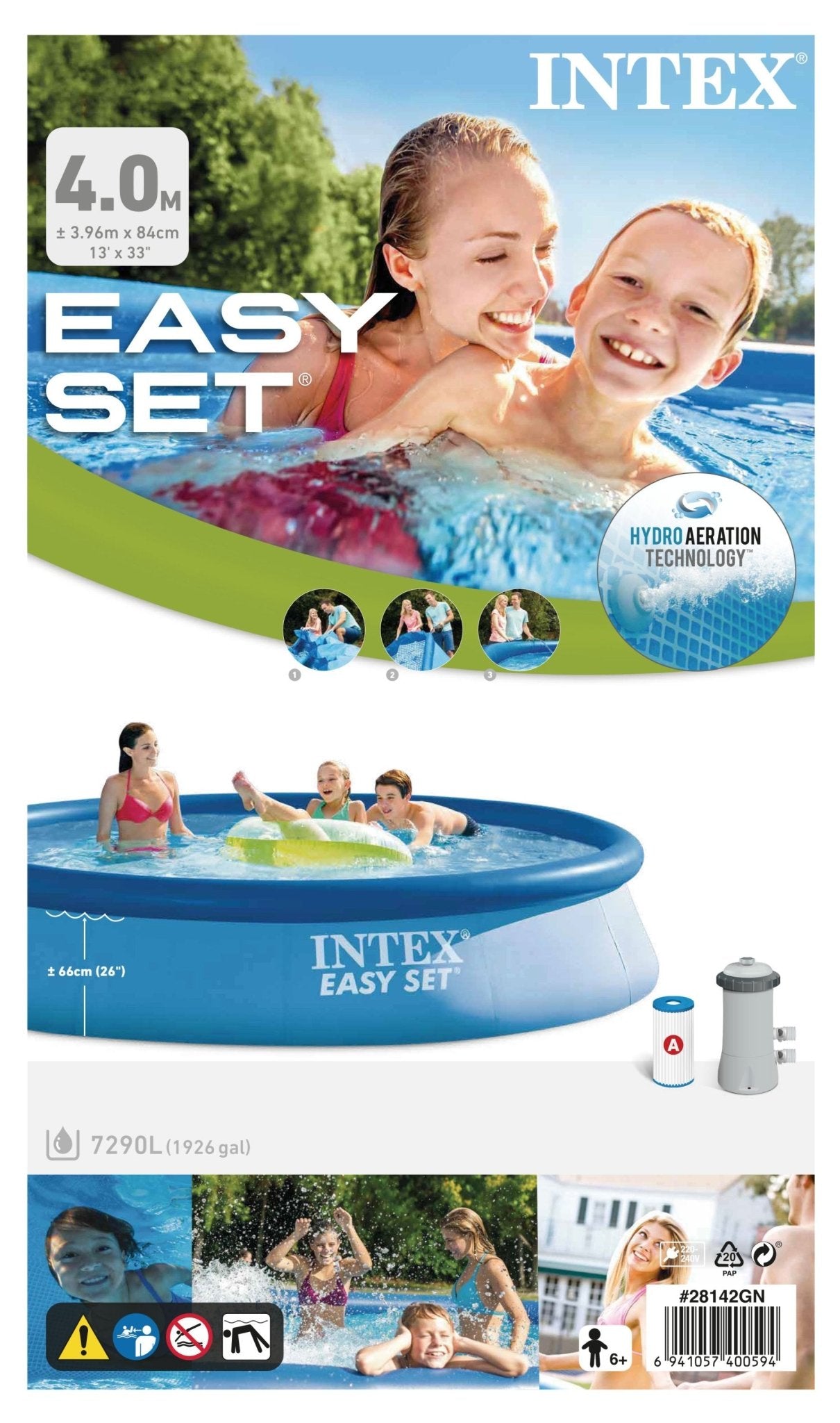 Intex Easy Set Ø396 x 84 cm - Azzura Pool