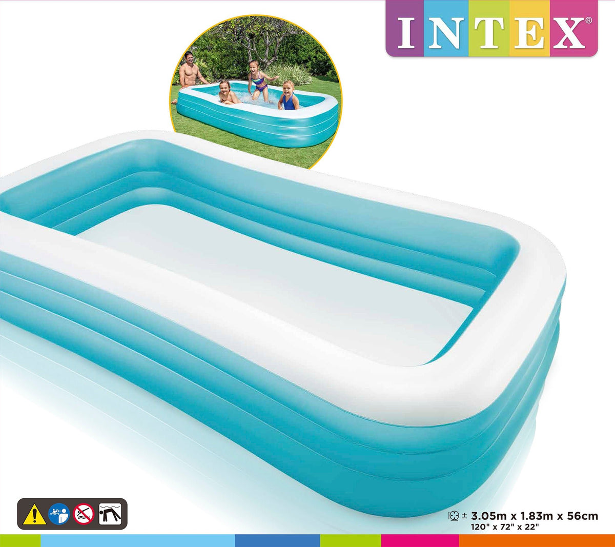 Intex Family Pool kinderzwembad 305 x 183 x 56 cm - Azzura Pool