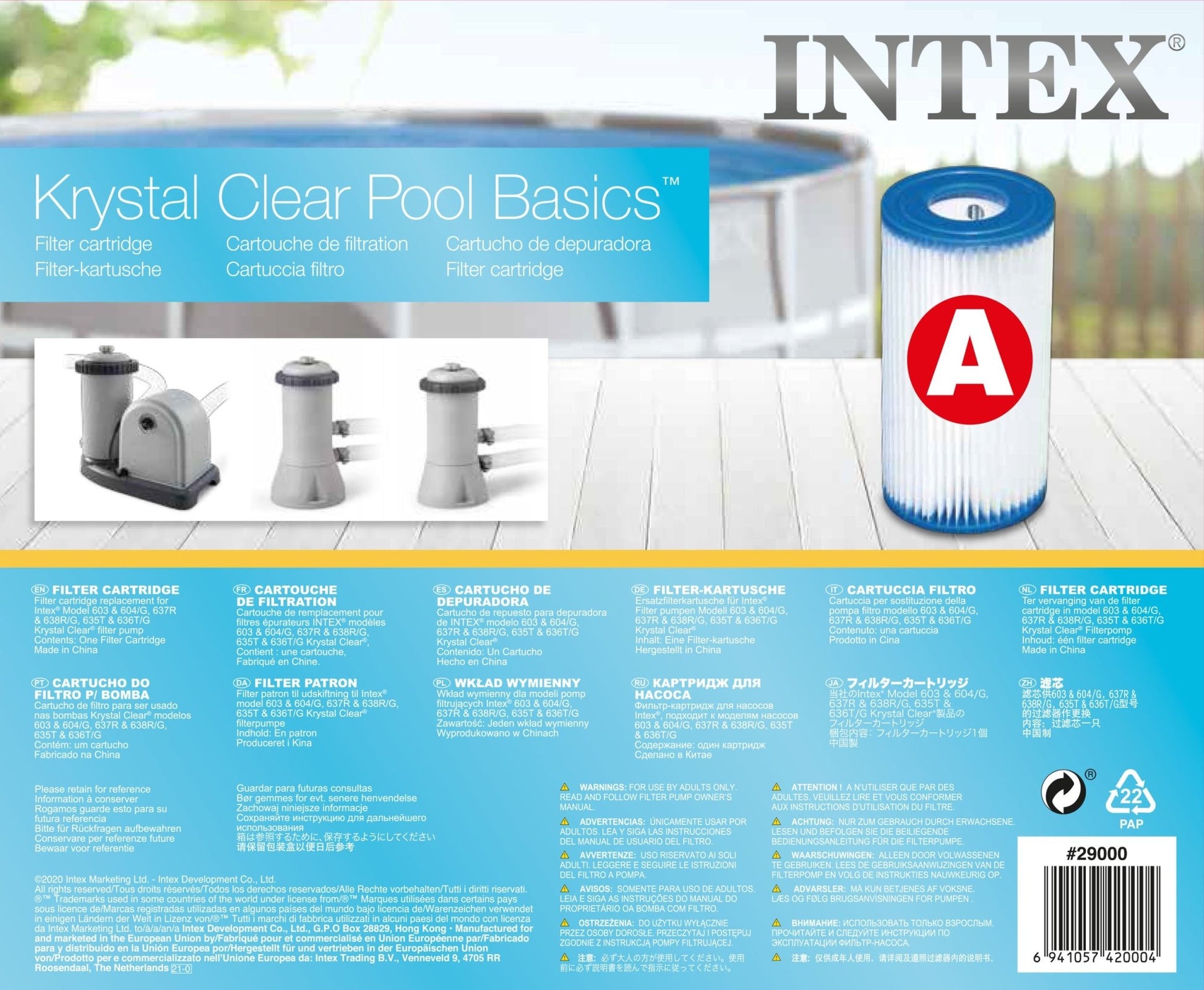 Intex Filter cartridge (type A) - Azzura Pool