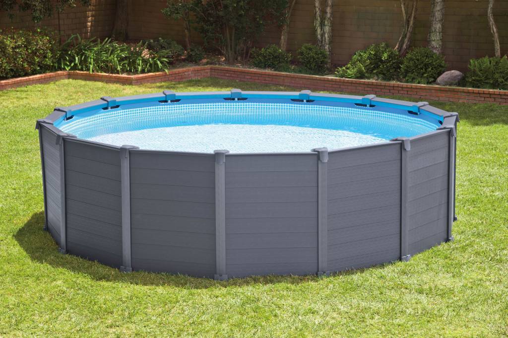 Intex Graphite Grey Panel zwembad - 478 x 124 cm - met zandfilterpomp en accessoires - Azzura Pool
