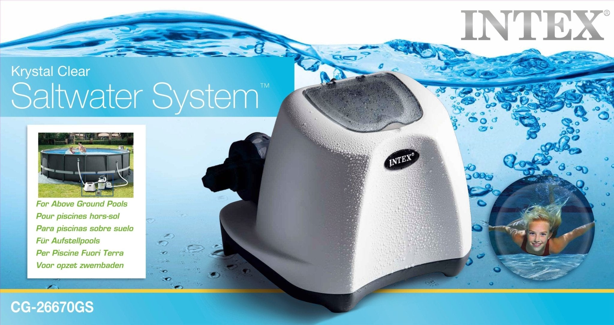 Intex Krystal Clear zoutwatersysteem tot 56,8m³ - Azzura Pool