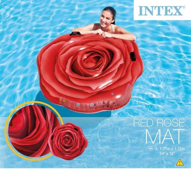 Intex luchtbed Rode Roos 137cm x 132cm - Azzura Pool
