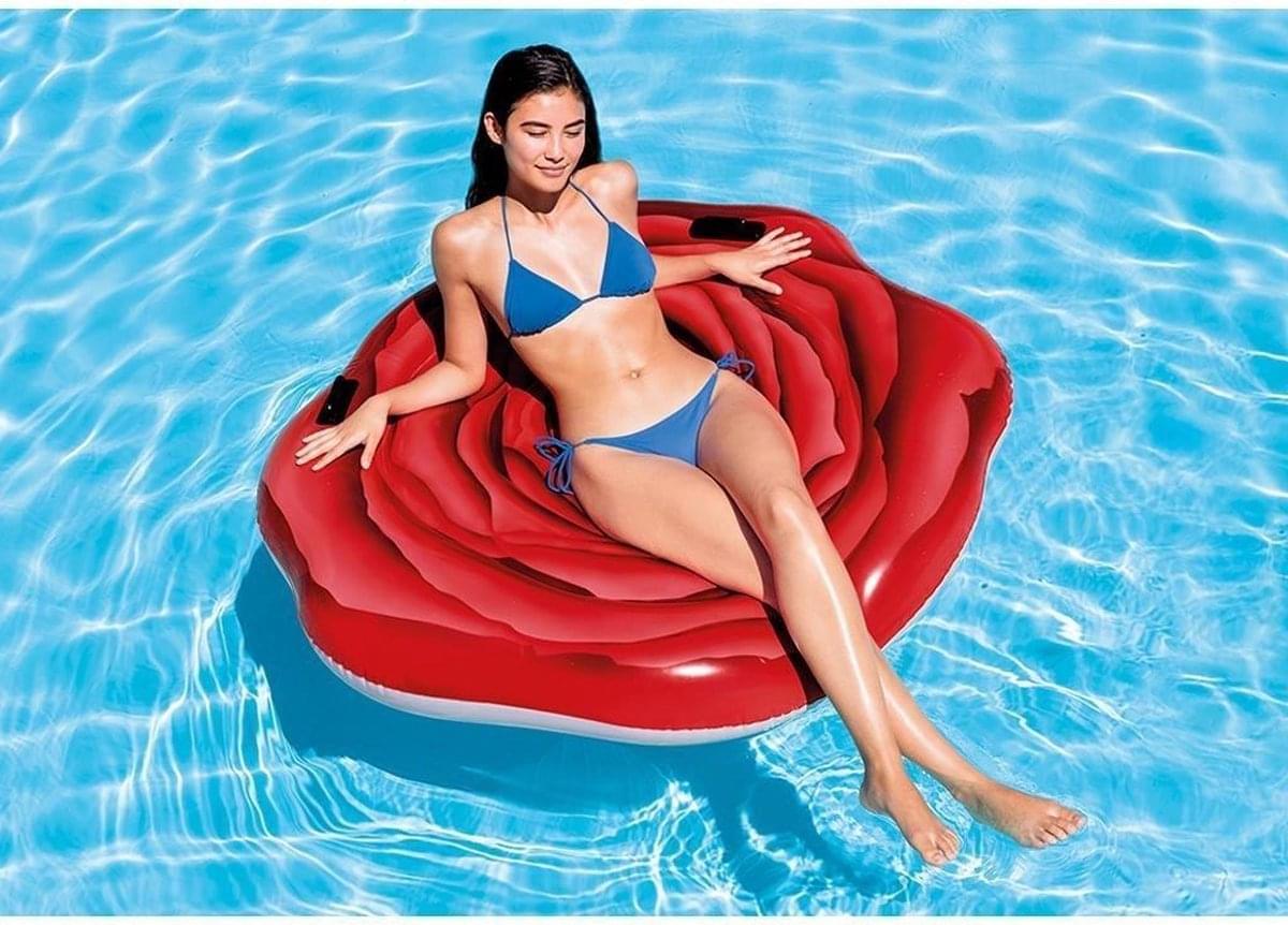 Intex luchtbed Rode Roos 137cm x 132cm - Azzura Pool
