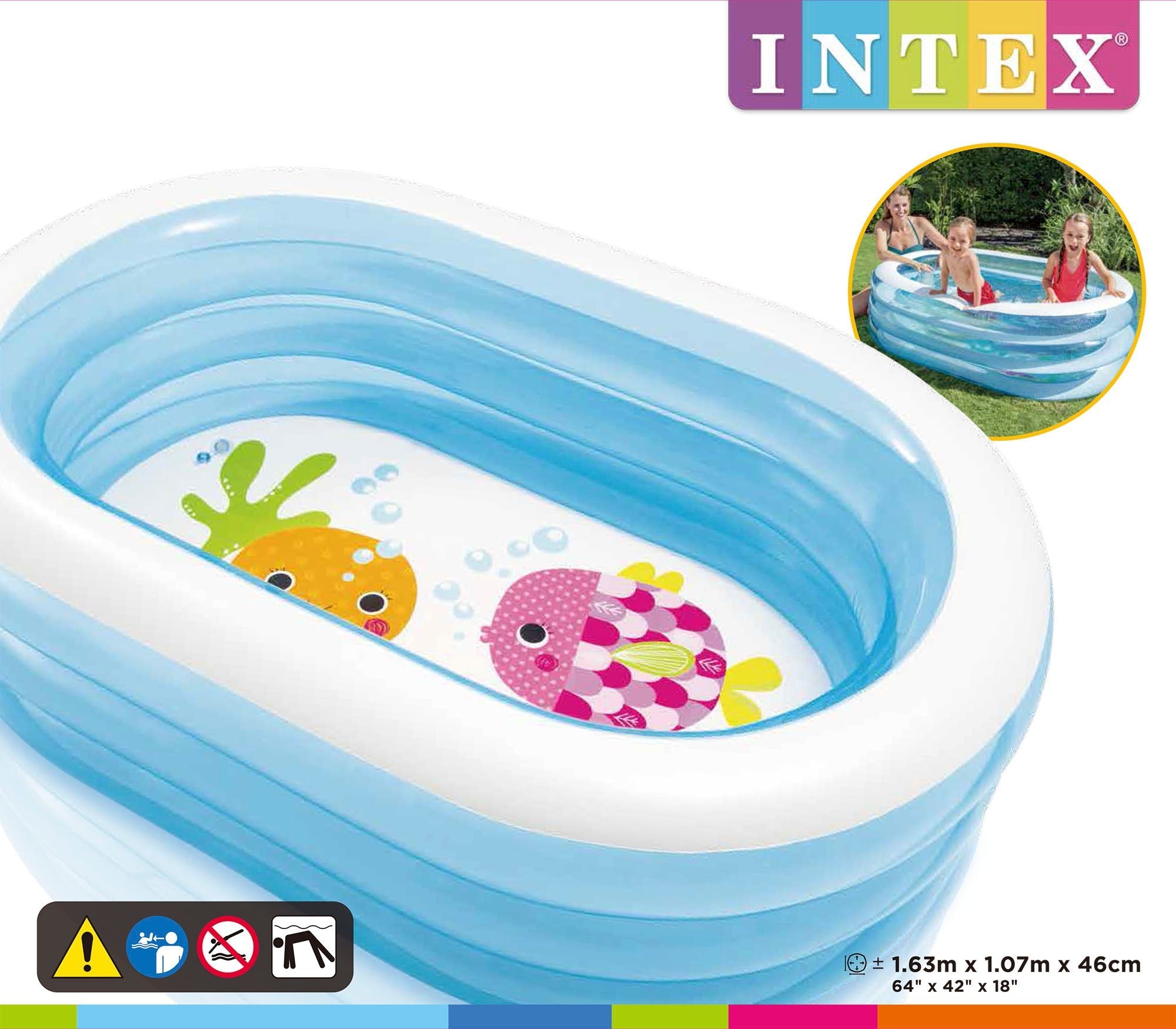Intex My Sea Friends Pool kinderzwembad 163cm x 107cm x 46cm - Azzura Pool