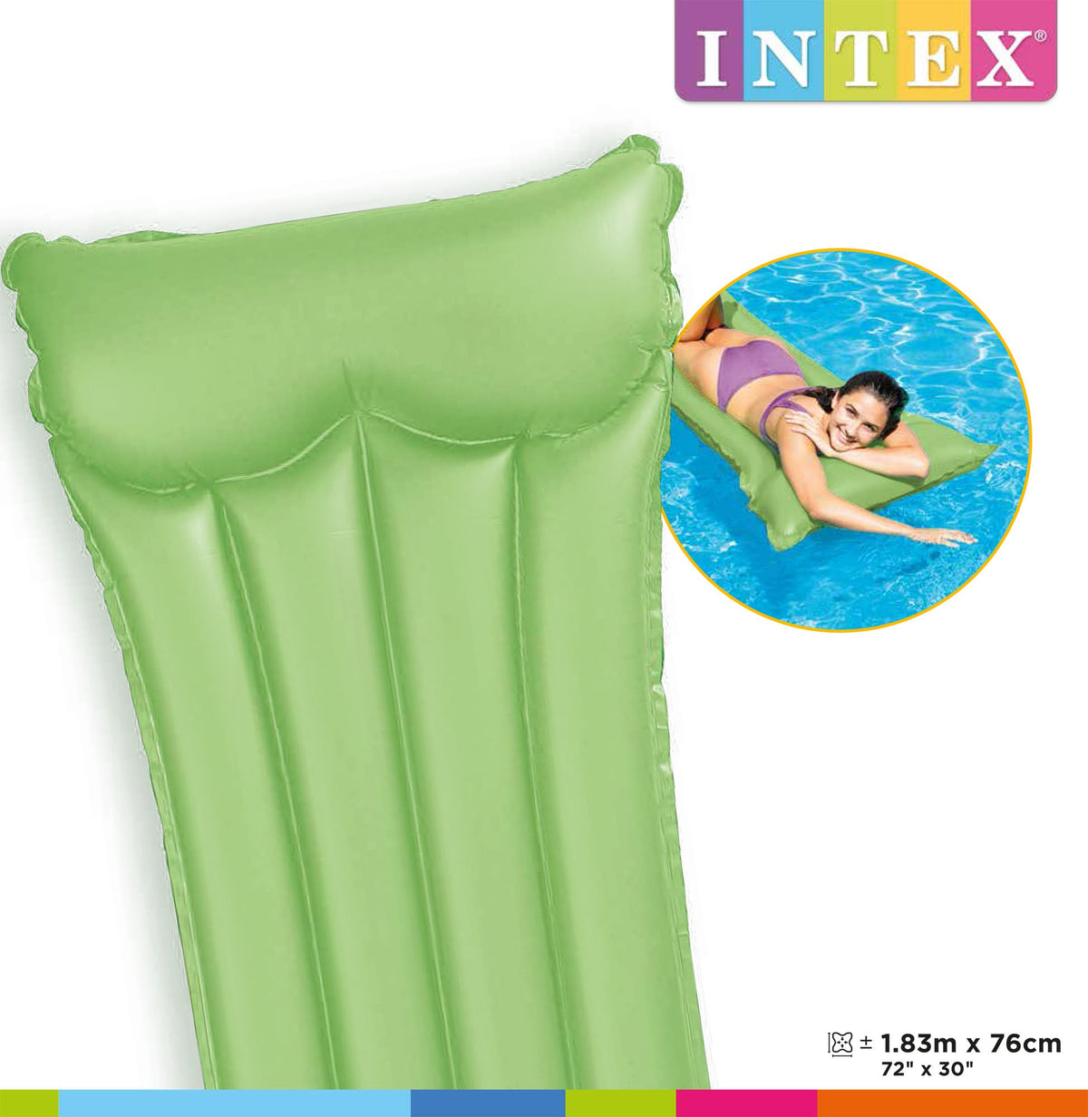 Intex Neon luchtbed - Groen - 183cm x 76cm - Azzura Pool