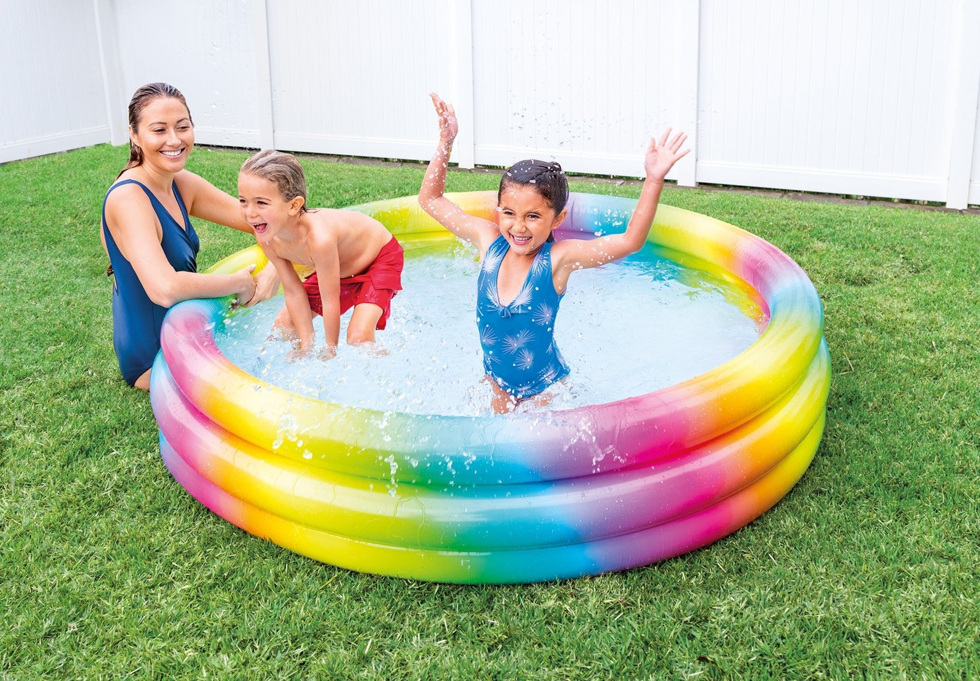 Intex opblaasbaar zwembad regenboog 168cm x 38cm - Azzura Pool