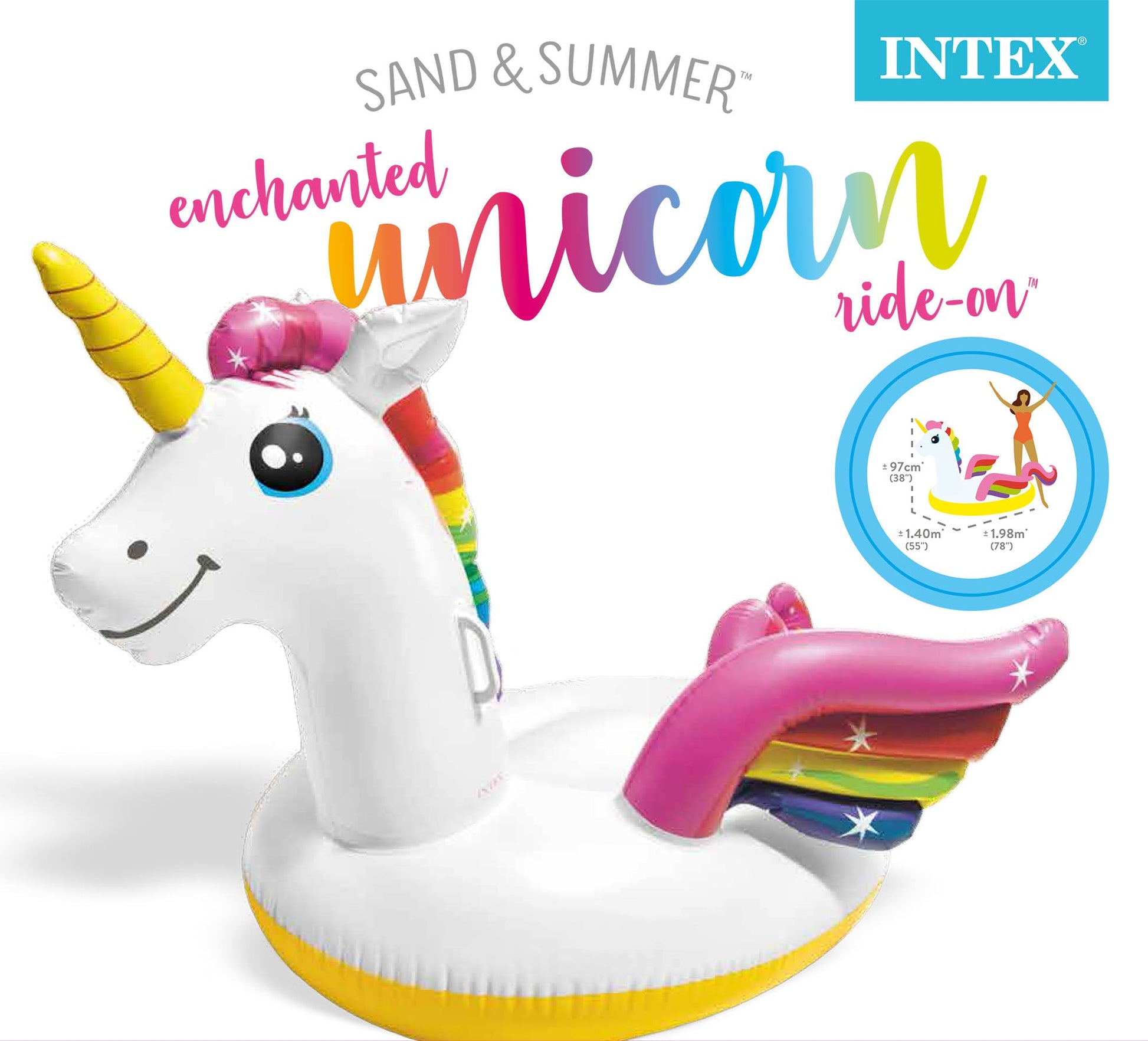 Intex opblaasbare unicorn 198cm x 140cm x 97cm - Azzura Pool