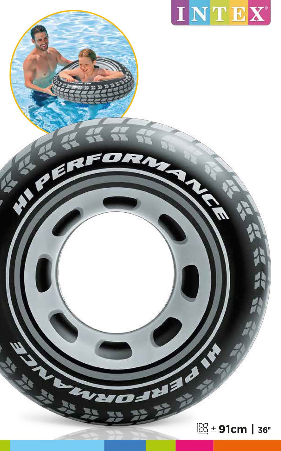 Intex opblaasbare zwemband Giant Autoband - Ø91cm - Azzura Pool