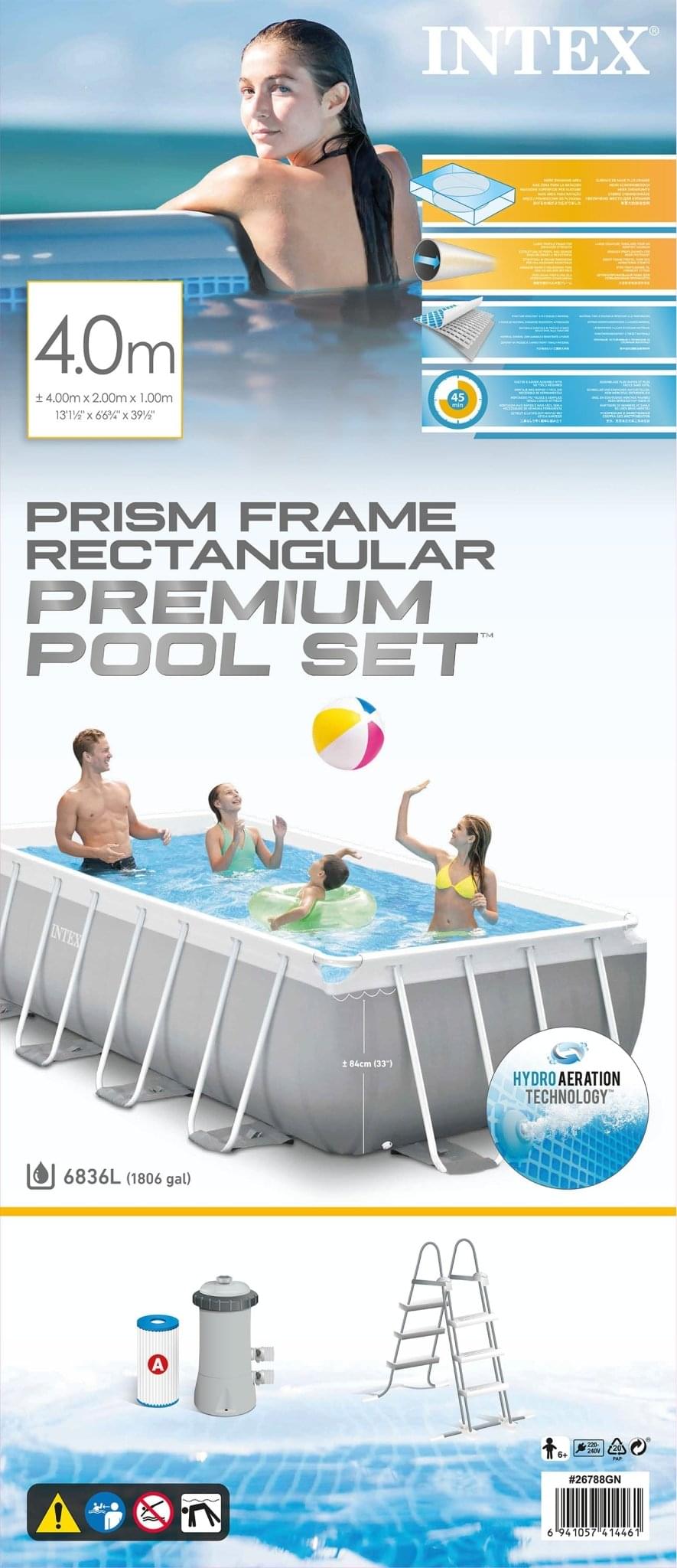 Intex Prism Frame Rectangular 400 cm x 200 cm x 100 cm - Azzura Pool