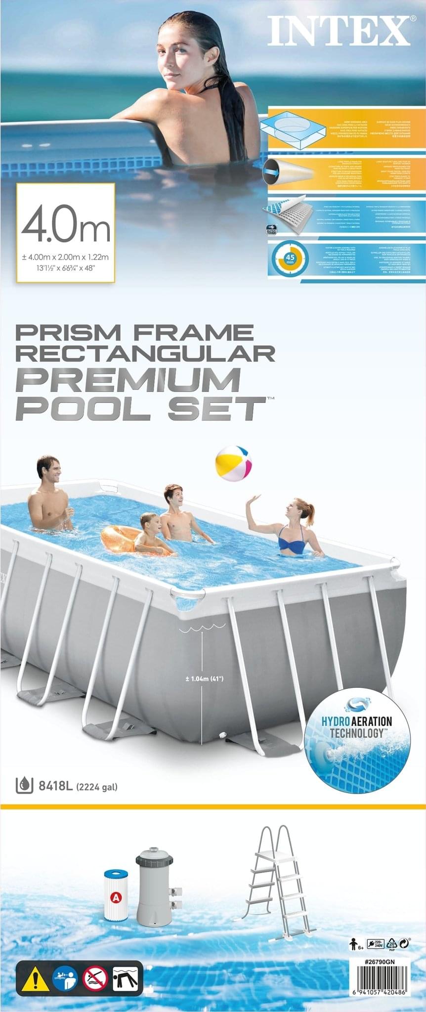 Intex Prism Frame Rectangular 400 cm x 200 cm x 122 cm - Azzura Pool