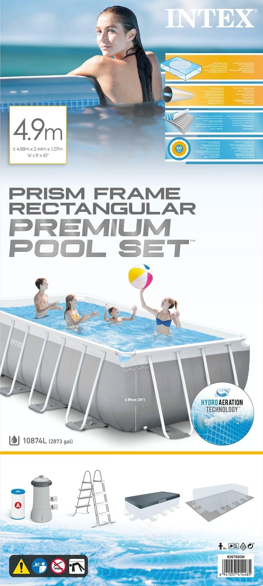 Intex Prism Frame Rectangular 488cm x 244cm x 107 cm - Azzura Pool