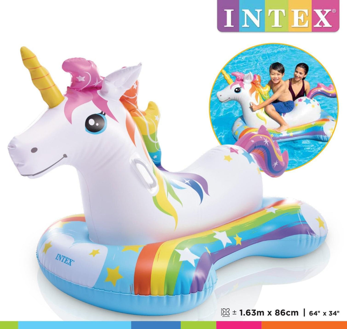 Intex Ride-On Eenhoorn - Azzura Pool