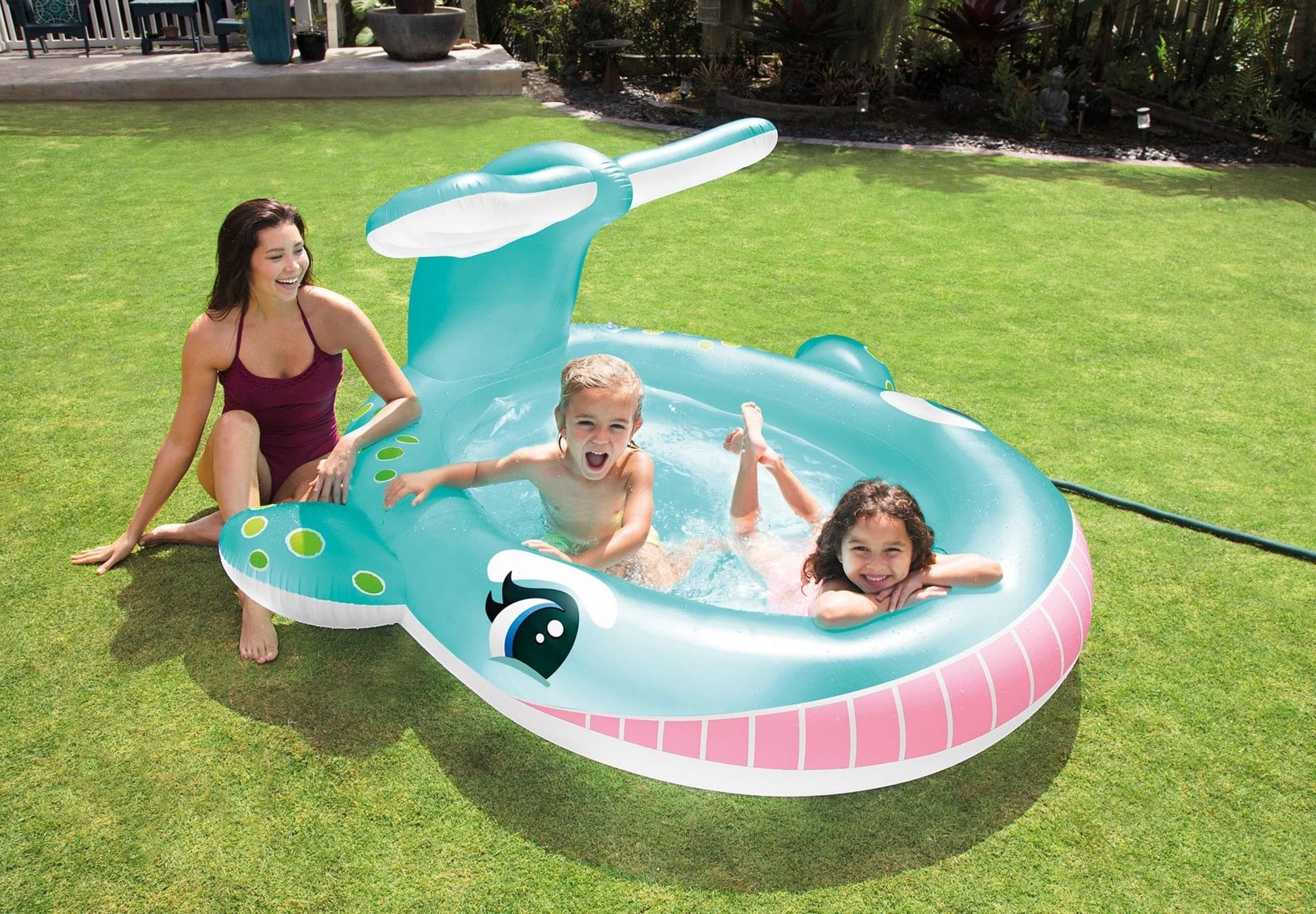 Intex walvis zwembad met waterplezier 201cm x 196cm x 91cm - Azzura Pool