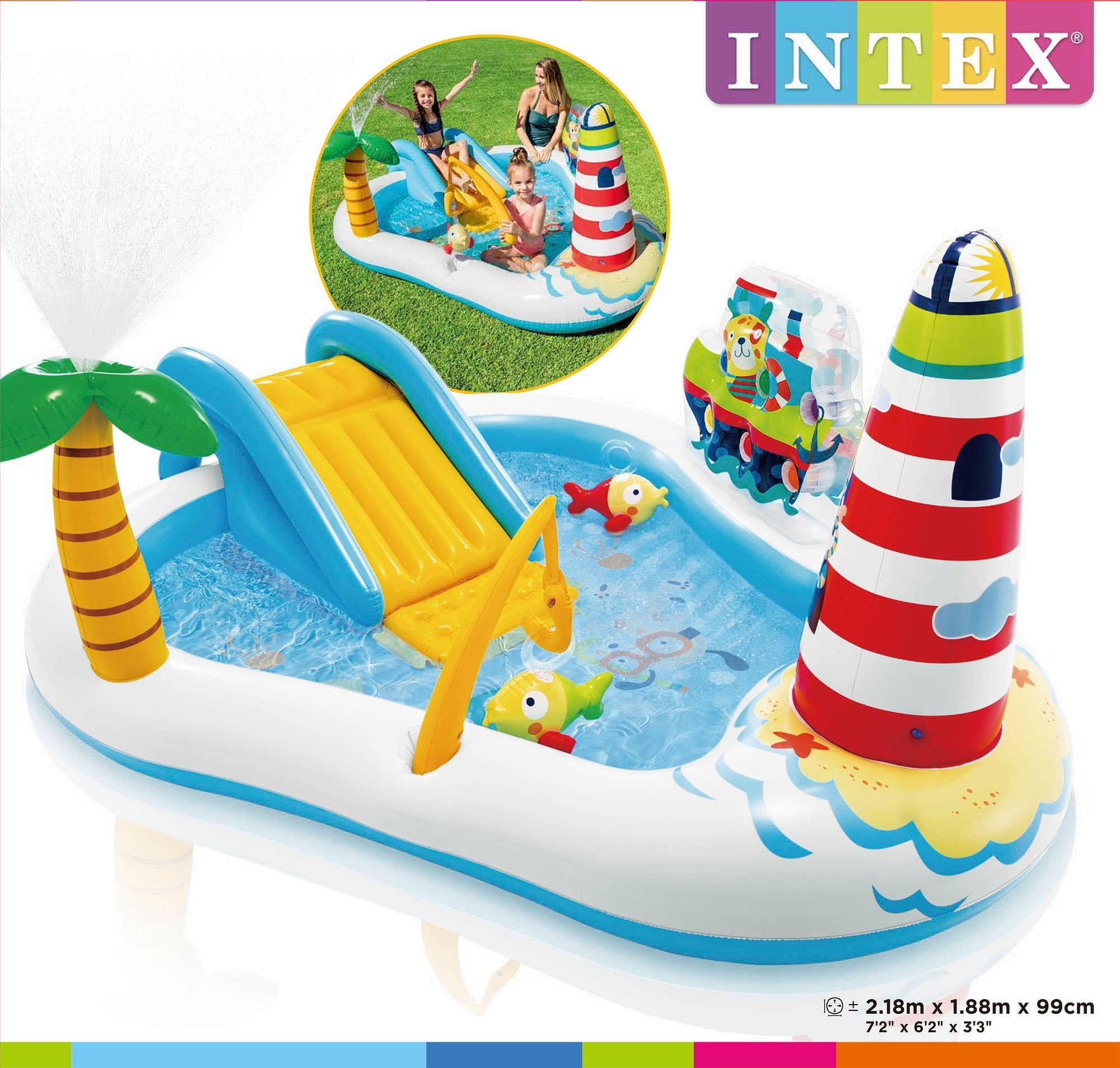 Intex Zeeparadijs bad met accessoires 218cm x 188cm x 99cm - Azzura Pool