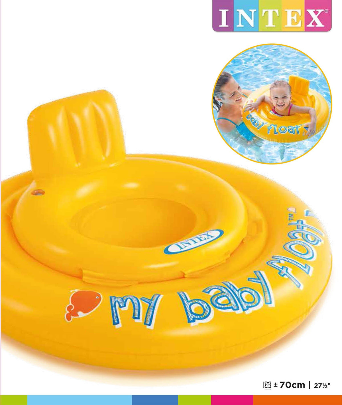 Intex Zwemband Baby Float Geel - 70cm - tot 11 kilogram - Azzura Pool
