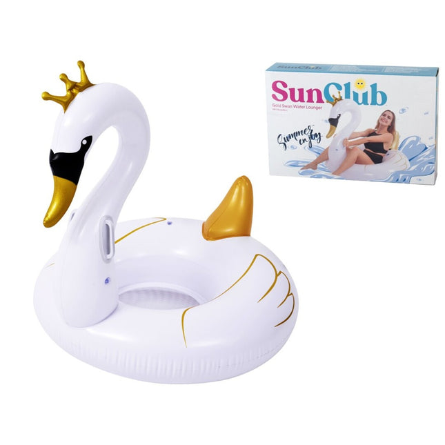 Jilong animal gonflable cygne 115 x 45 cm PVC blanc/or