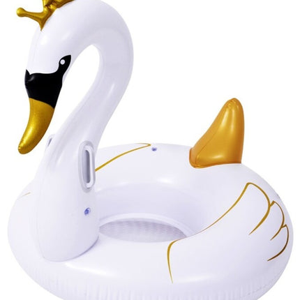 Jilong opblaasdier zwaan 115 x 45 cm PVC wit/goud