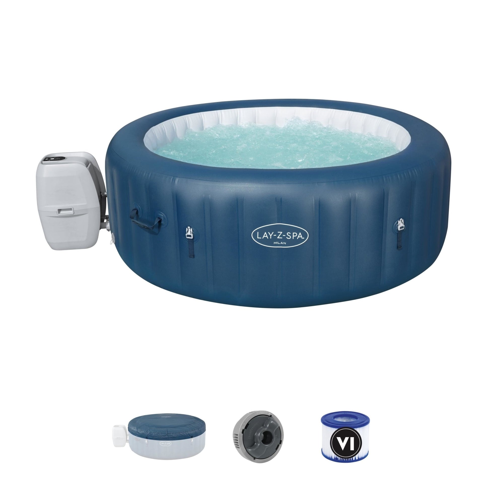 Lay-Z Spa Milan AirJet Plus opblaasbare spa - 6 persoons - Azzura Pool