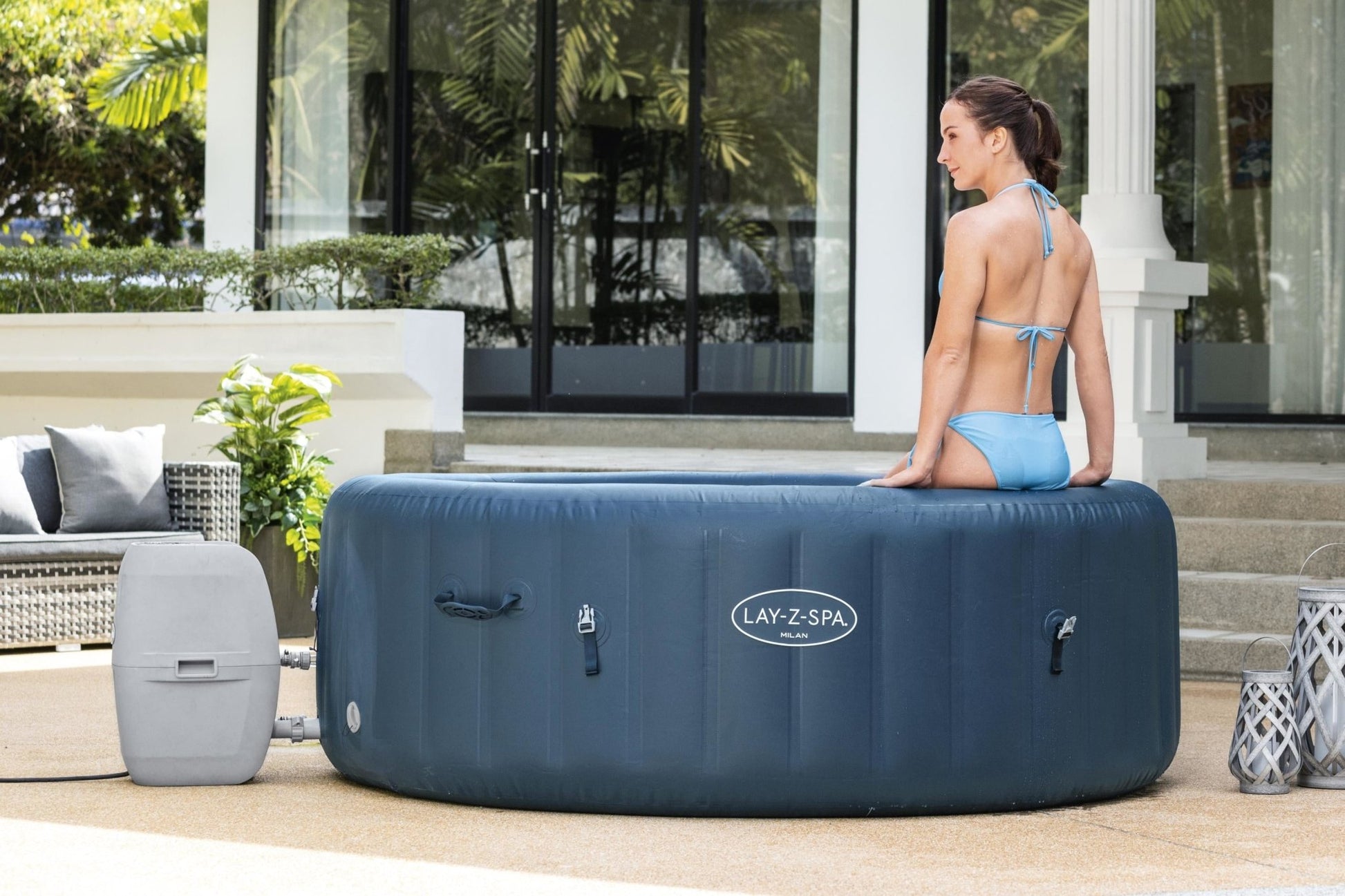 Lay-Z Spa Milan AirJet Plus opblaasbare spa - 6 persoons - Azzura Pool