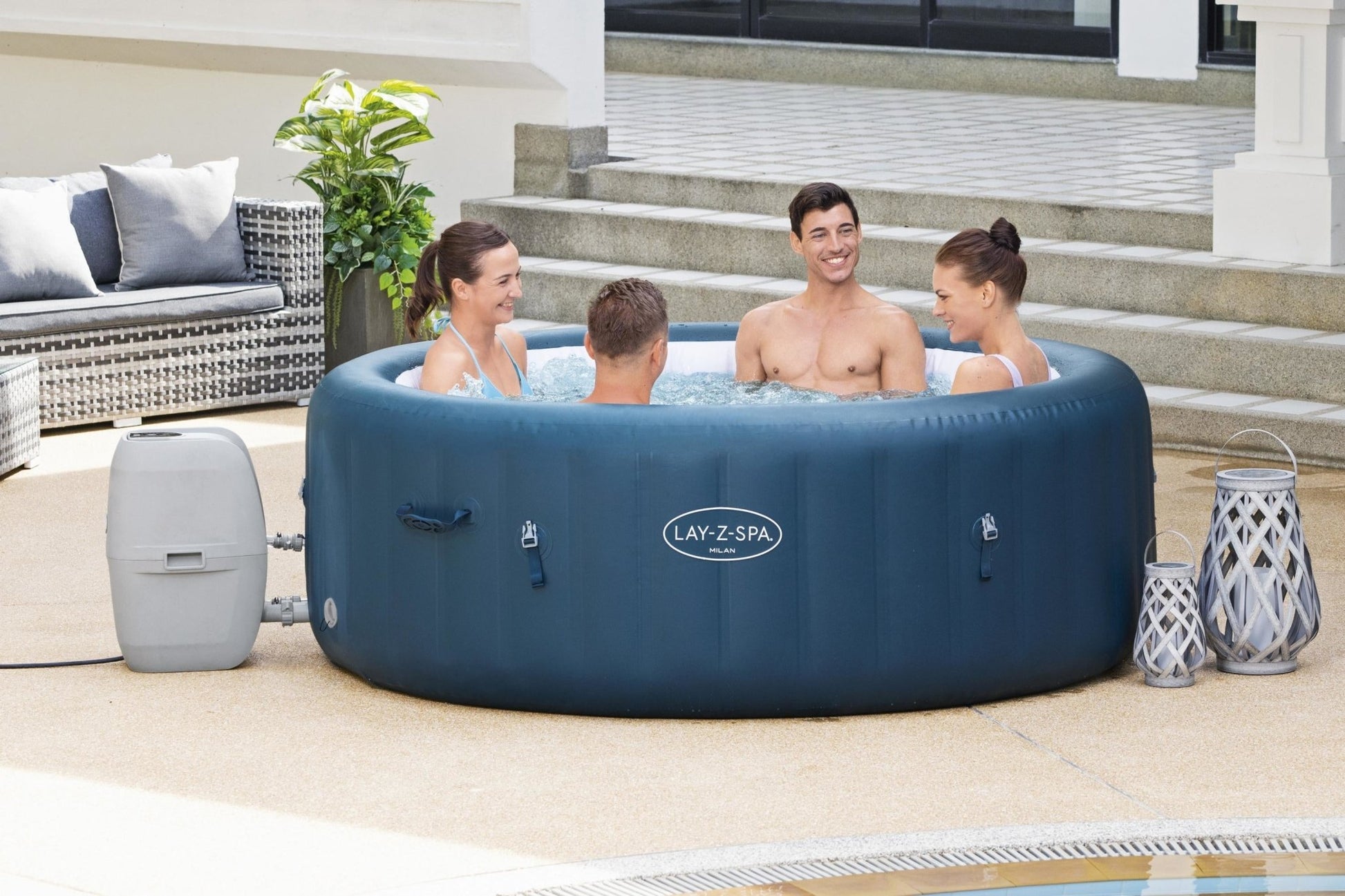 Lay-Z Spa Milan AirJet Plus opblaasbare spa - 6 persoons - Azzura Pool