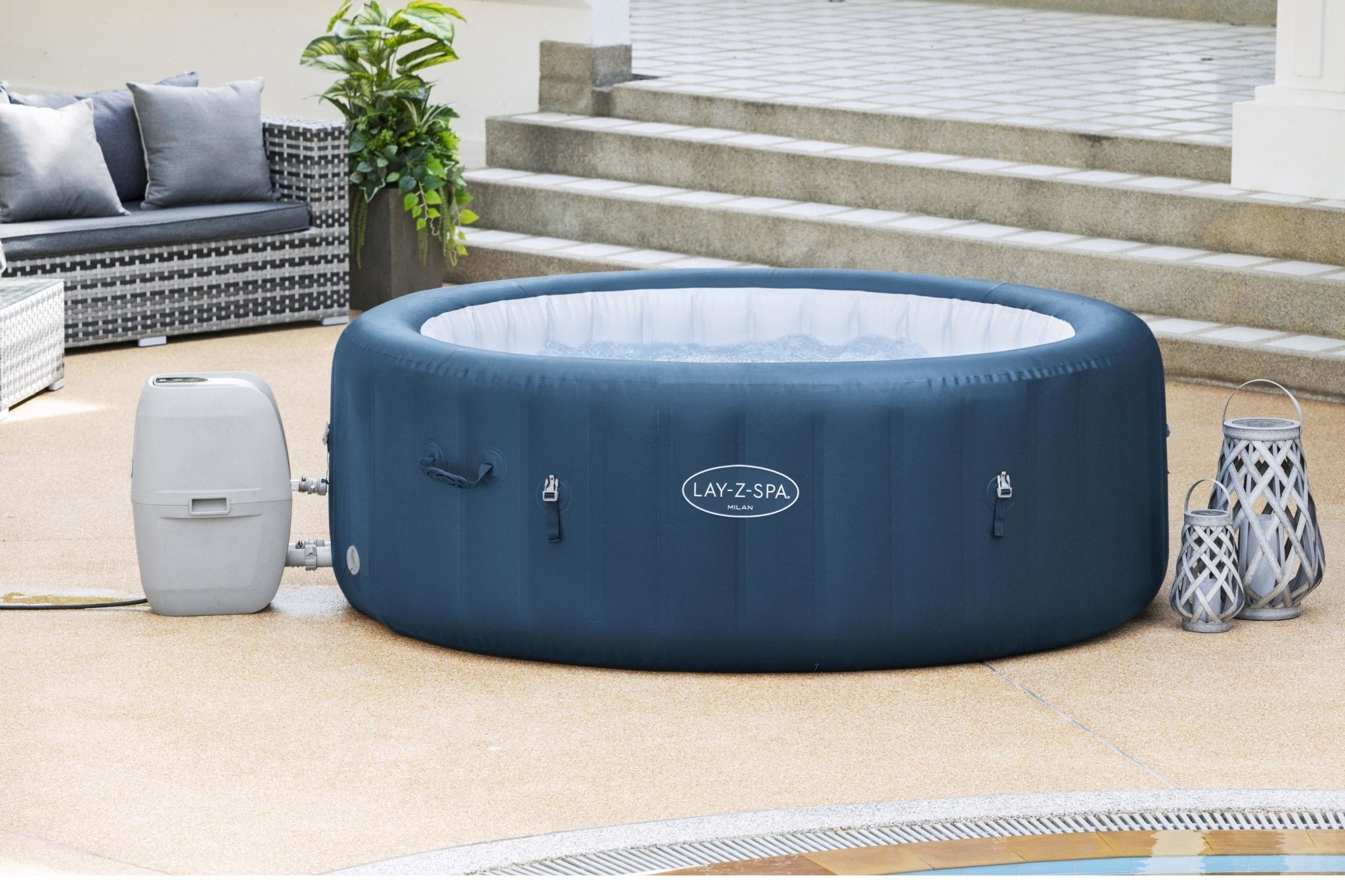 Lay-Z Spa Milan AirJet Plus opblaasbare spa - 6 persoons - Azzura Pool