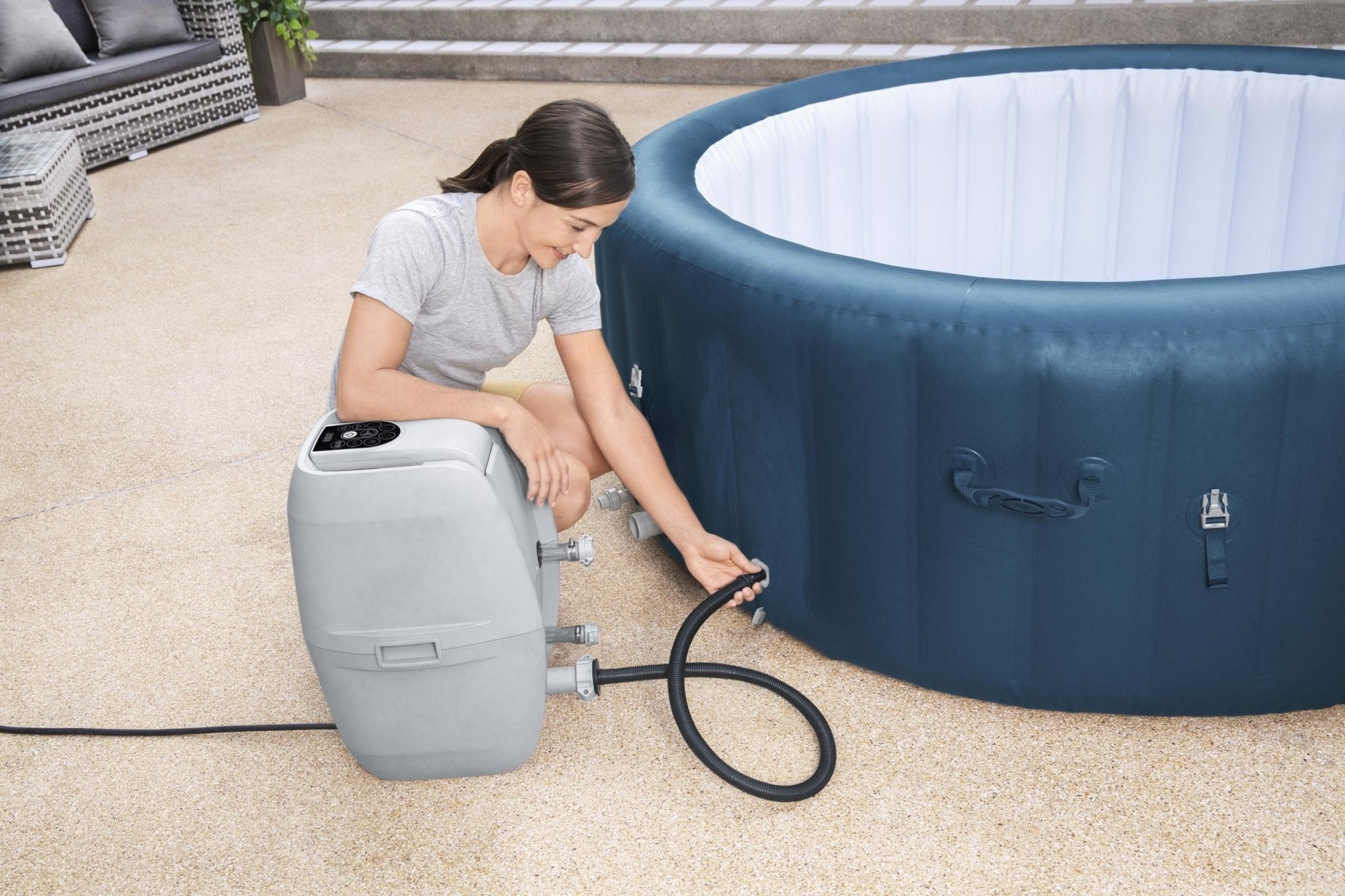 Lay-Z Spa Milan AirJet Plus opblaasbare spa - 6 persoons - Azzura Pool
