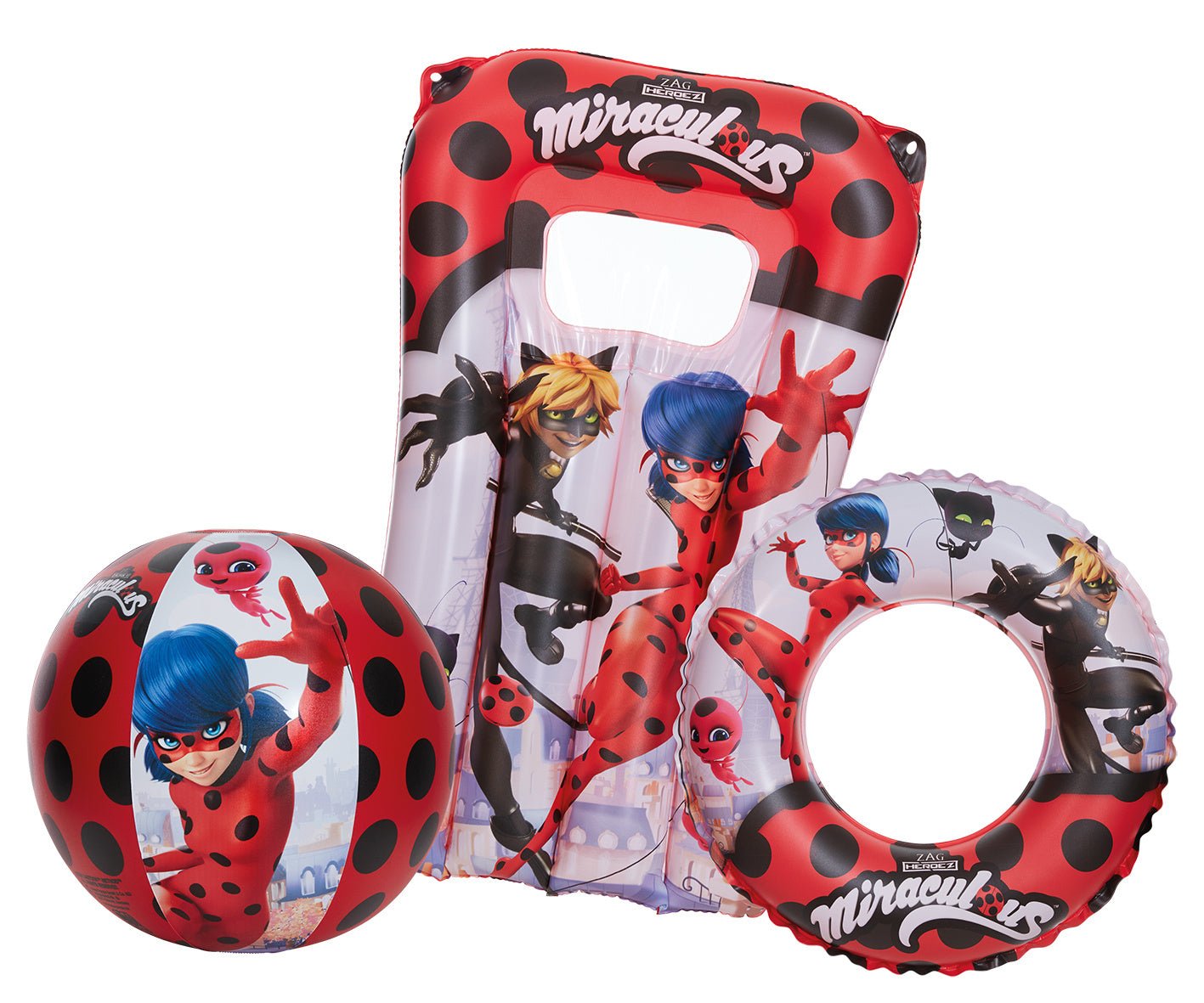 Miraculous zwembadset junior rood/wit 3-delig - Azzura Pool