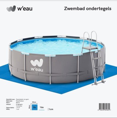 Ondertegels voor zwembad blauw 50x50x1cm 8 stuks - Azzura Pool