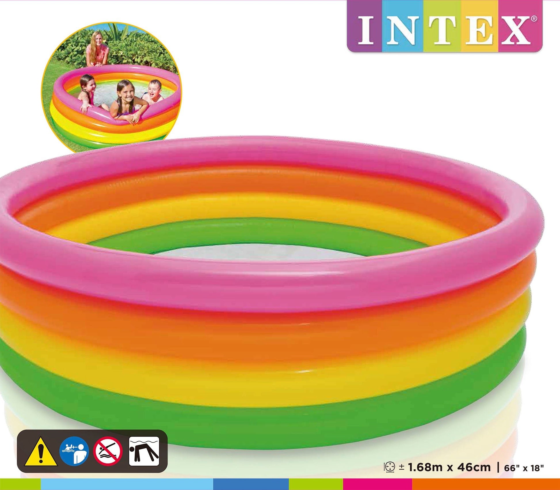 Opblaasbaar Intex kinderzwembad Sunset Glow Multi 168cm x 46cm - Azzura Pool