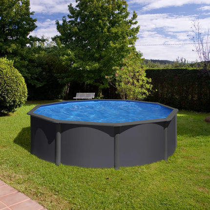 Zwembad Gre Louko staal grijs antraciet Ø480x122cm
