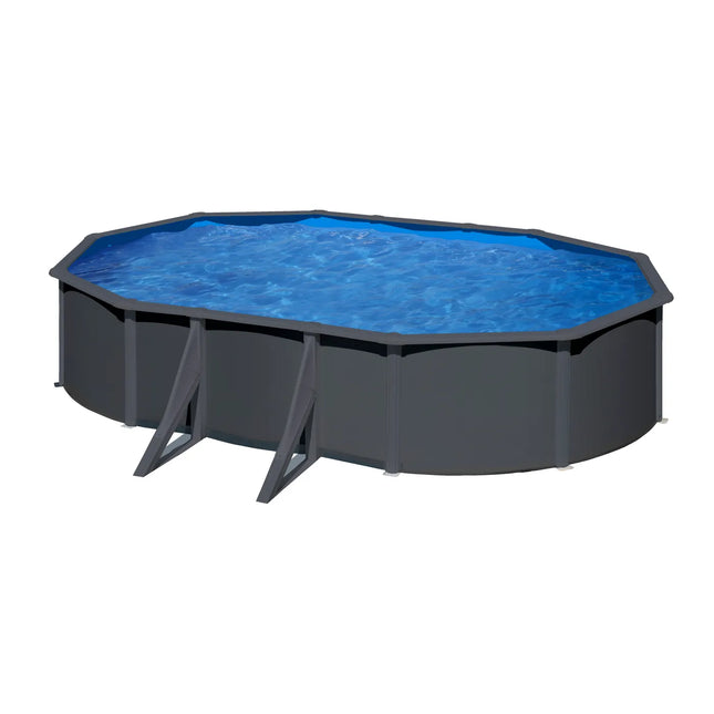 Piscina Gre Louko acero gris antracita 527cm x 327cm x 122cm