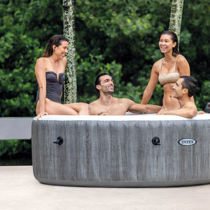 Intex PureSpa Greywood Deluxe opblaasbare spa, 4 persoons