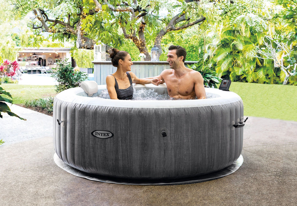Spa gonflable Intex PureSpa Greywood Deluxe 4 personnes Ø196cm x 71cm