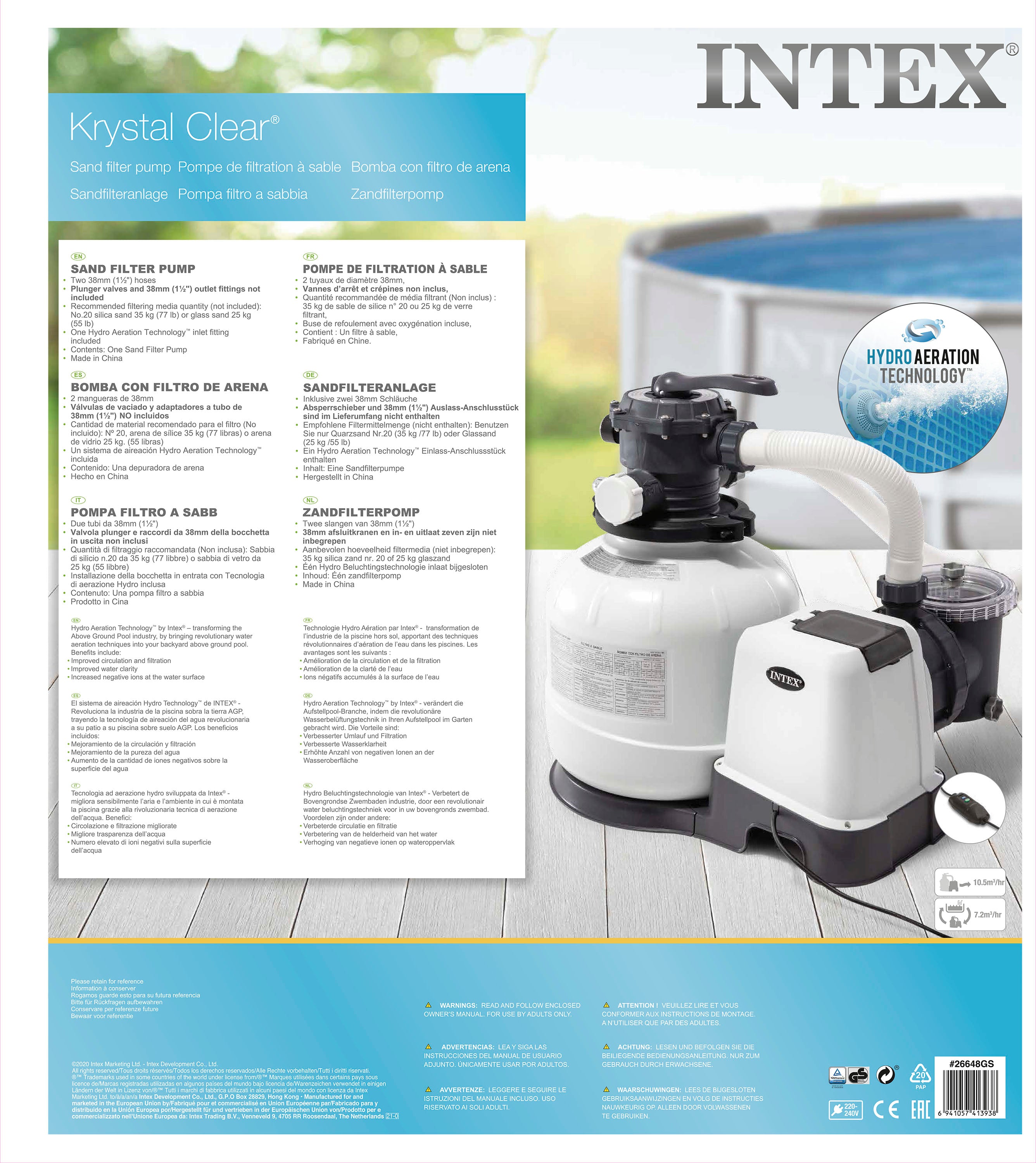 Intex Krystel Clear Sandfilterpumpe 10,5 m3
