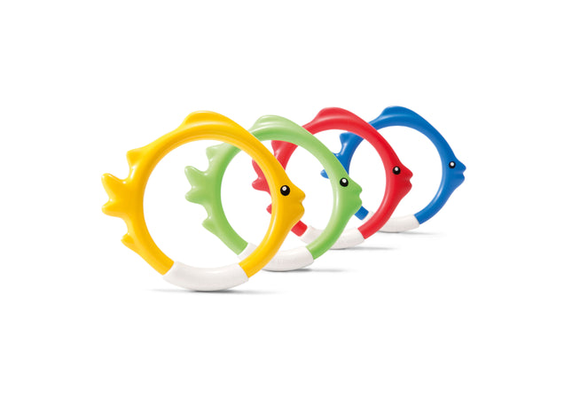 Ensemble de jeu sous-marin Anneaux à poissons Intex lot de 4