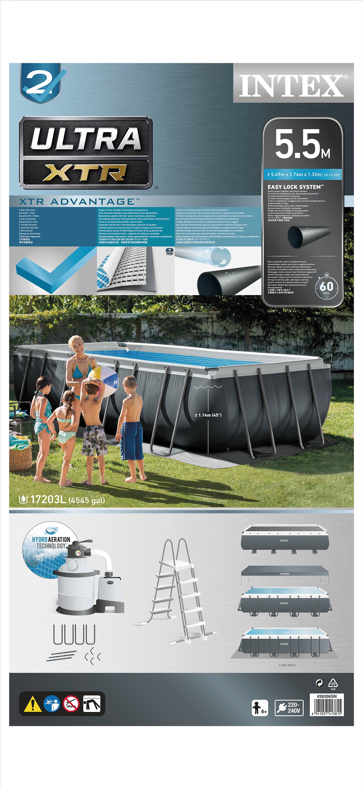 Piscine Intex Ultra XTR Frame - 549 cm x 274 cm x 132 cm