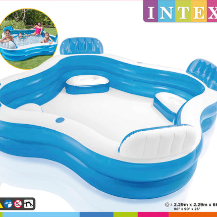 Intex Swim Center Family Pool zwembad vierkant 229 cm x 229 cm x 66 cm