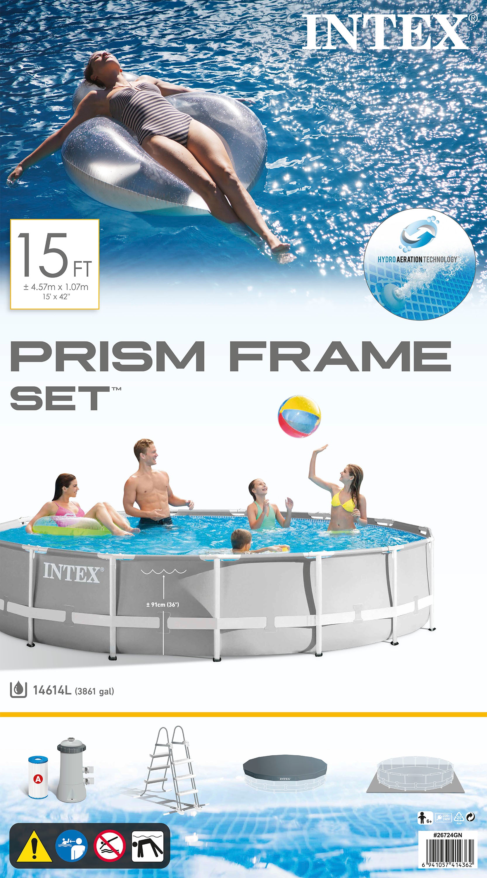 Intex Prisma-Rahmen Ø457 cm x 107 cm