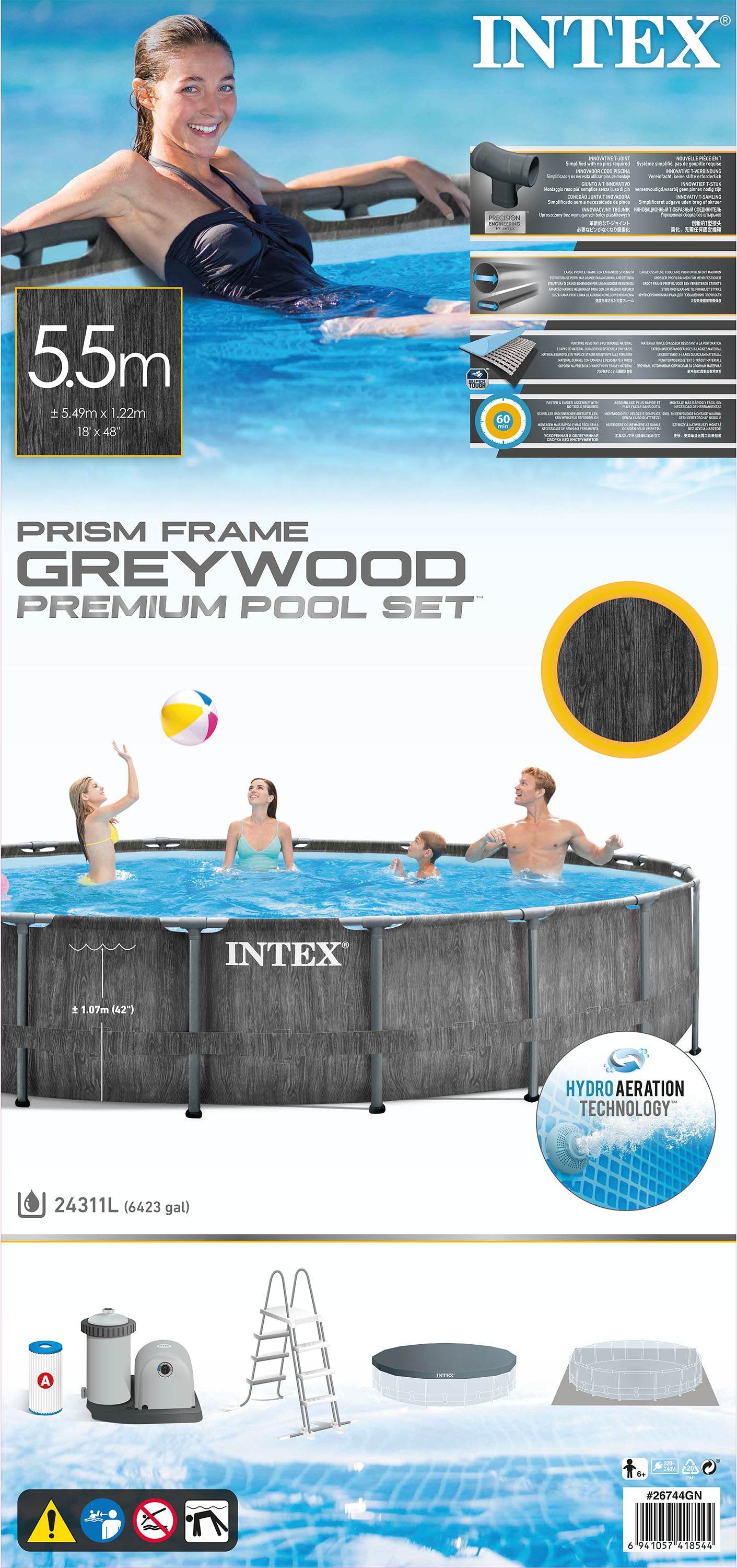 Intex Greywood Prism Frame Ø549 x 122 cm