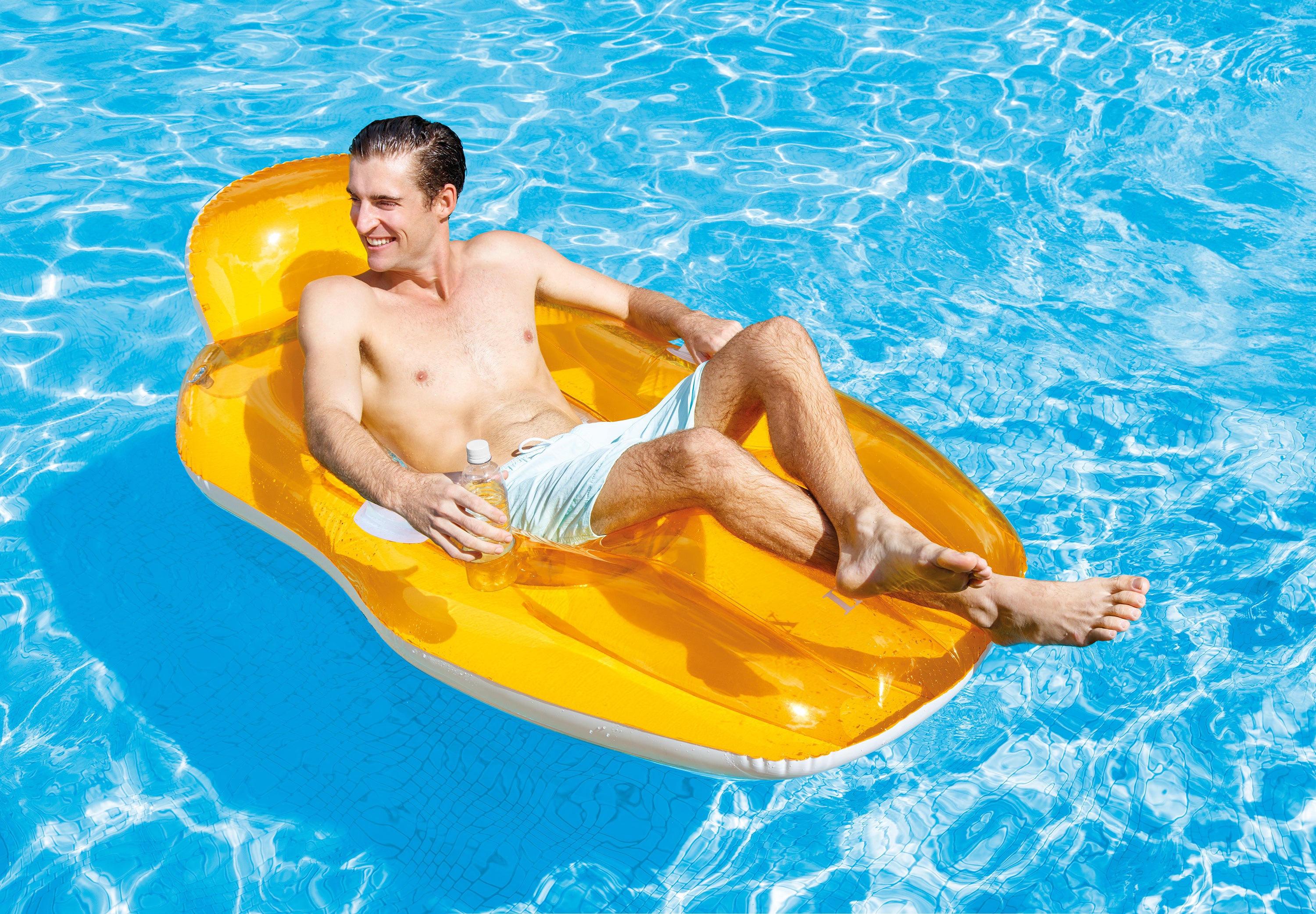 Materassino gonfiabile Chill 'N Float Intex 163cm x 104cm - Arancione