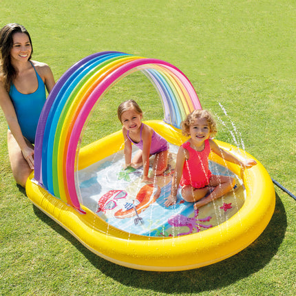 Intex regenboog zwembad met watersproeiers